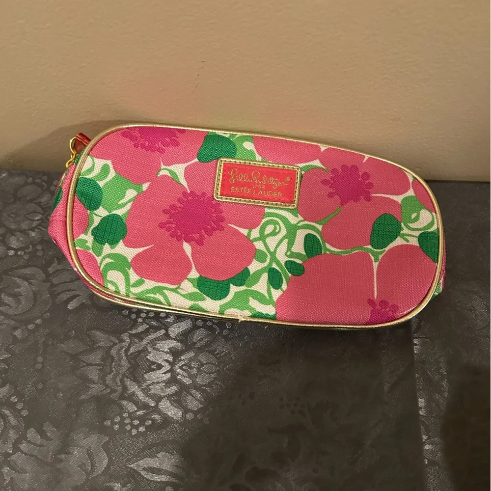Lilly Pulitzer x Estée Lauder Floral Cosmetic Makeup Bag – Pink & Green Pouch